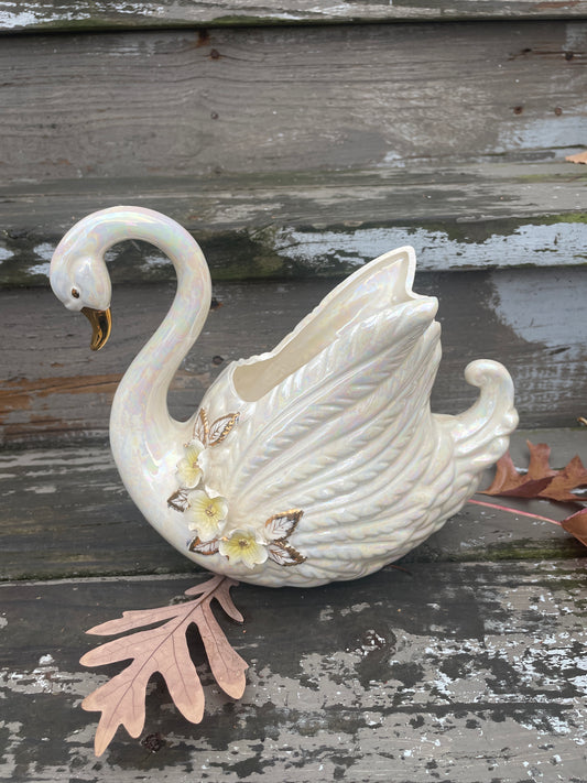 Golden Dogwood Swan Planter