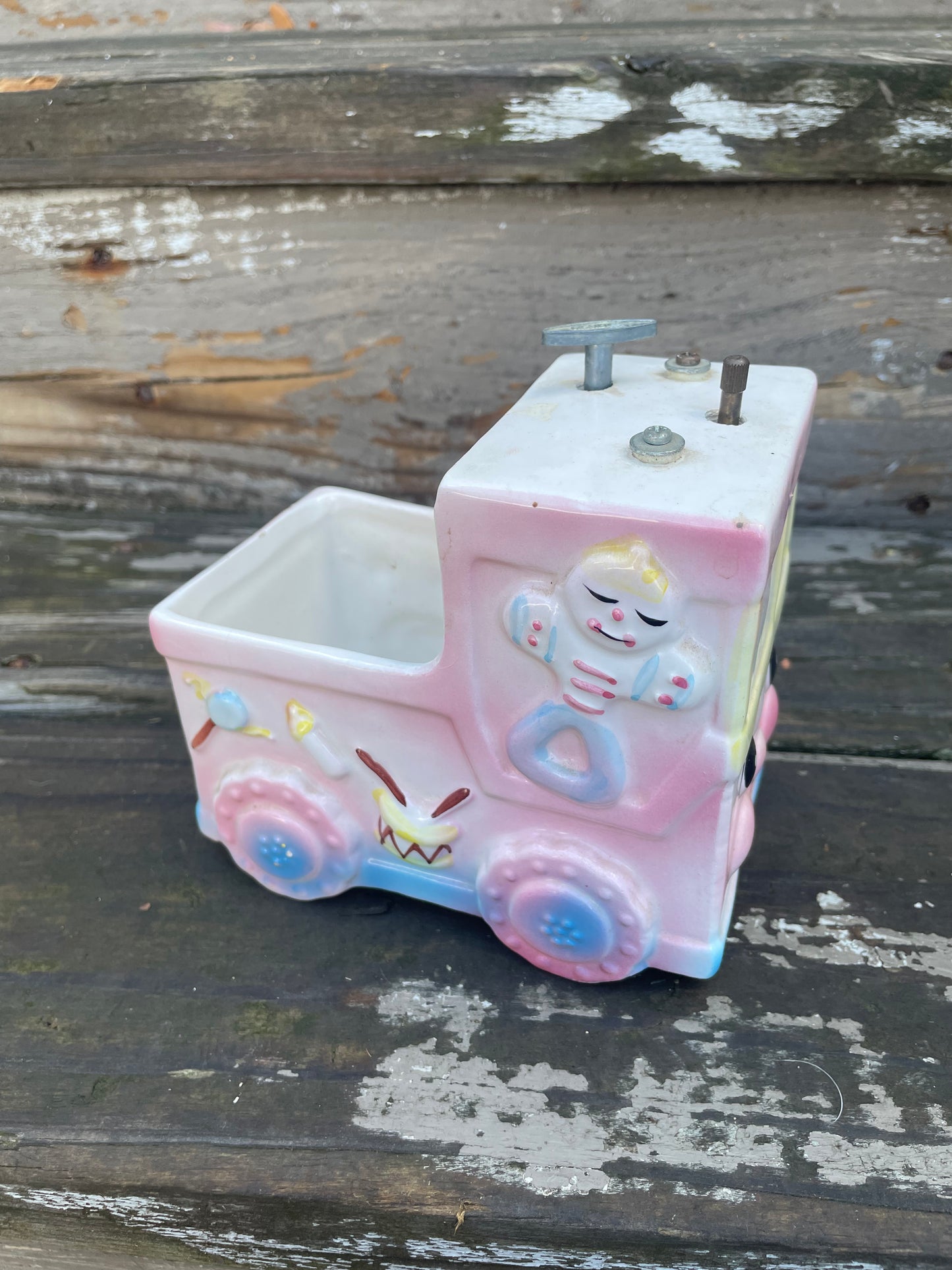 My Neil Baby Firetruck Planter and Music Box