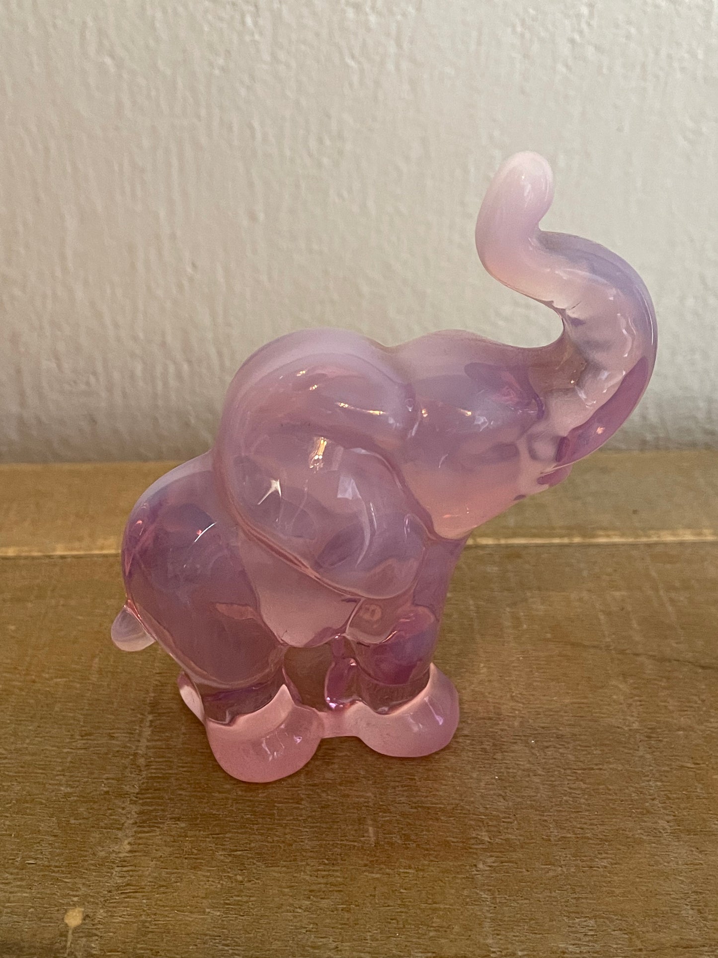 Fenton Pink Opalescent Elephant