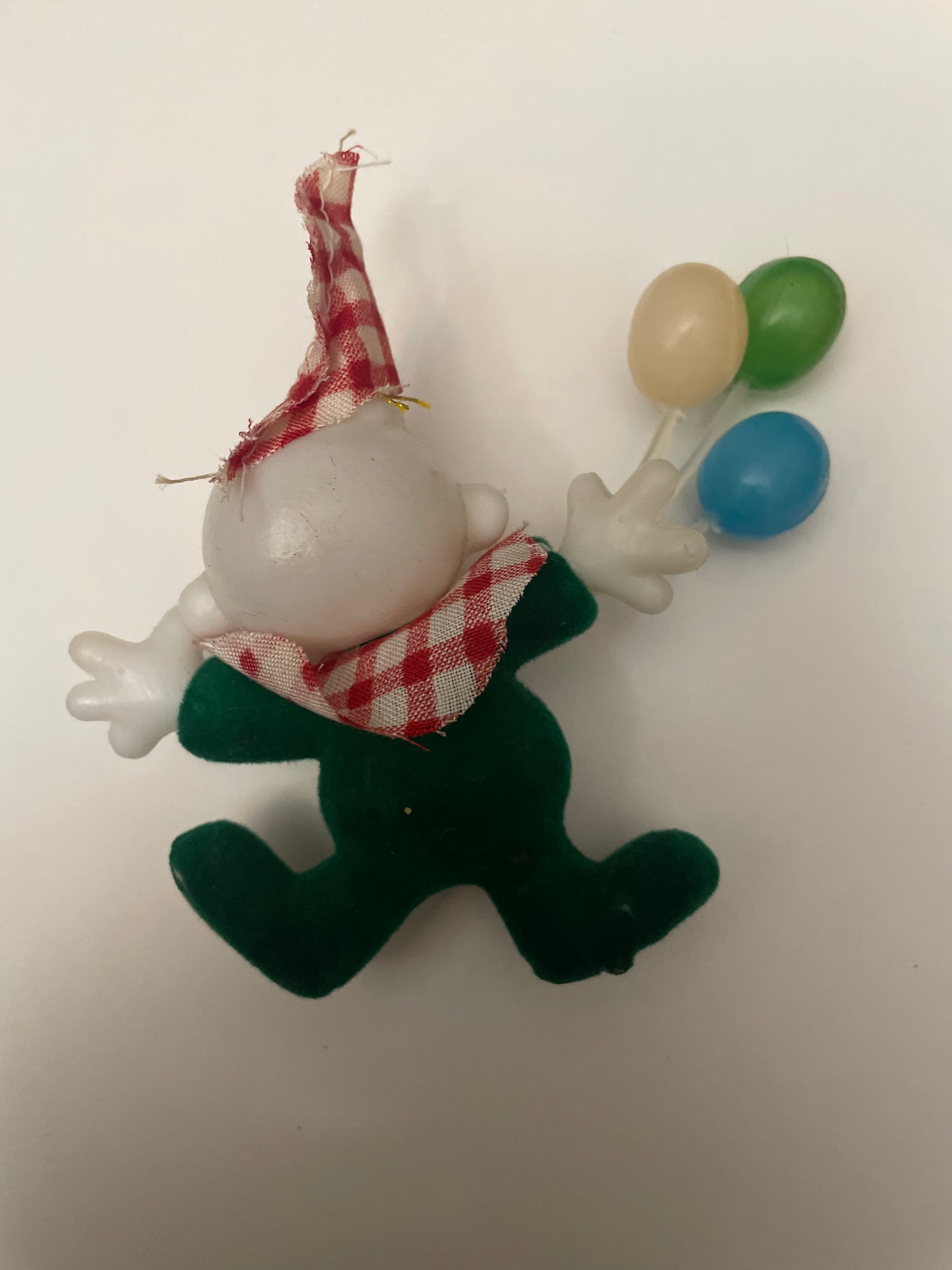 Vintage Flocked Clown Ornament