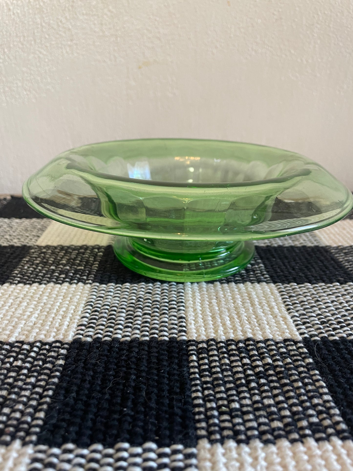 Uranium Glass Console Bowl