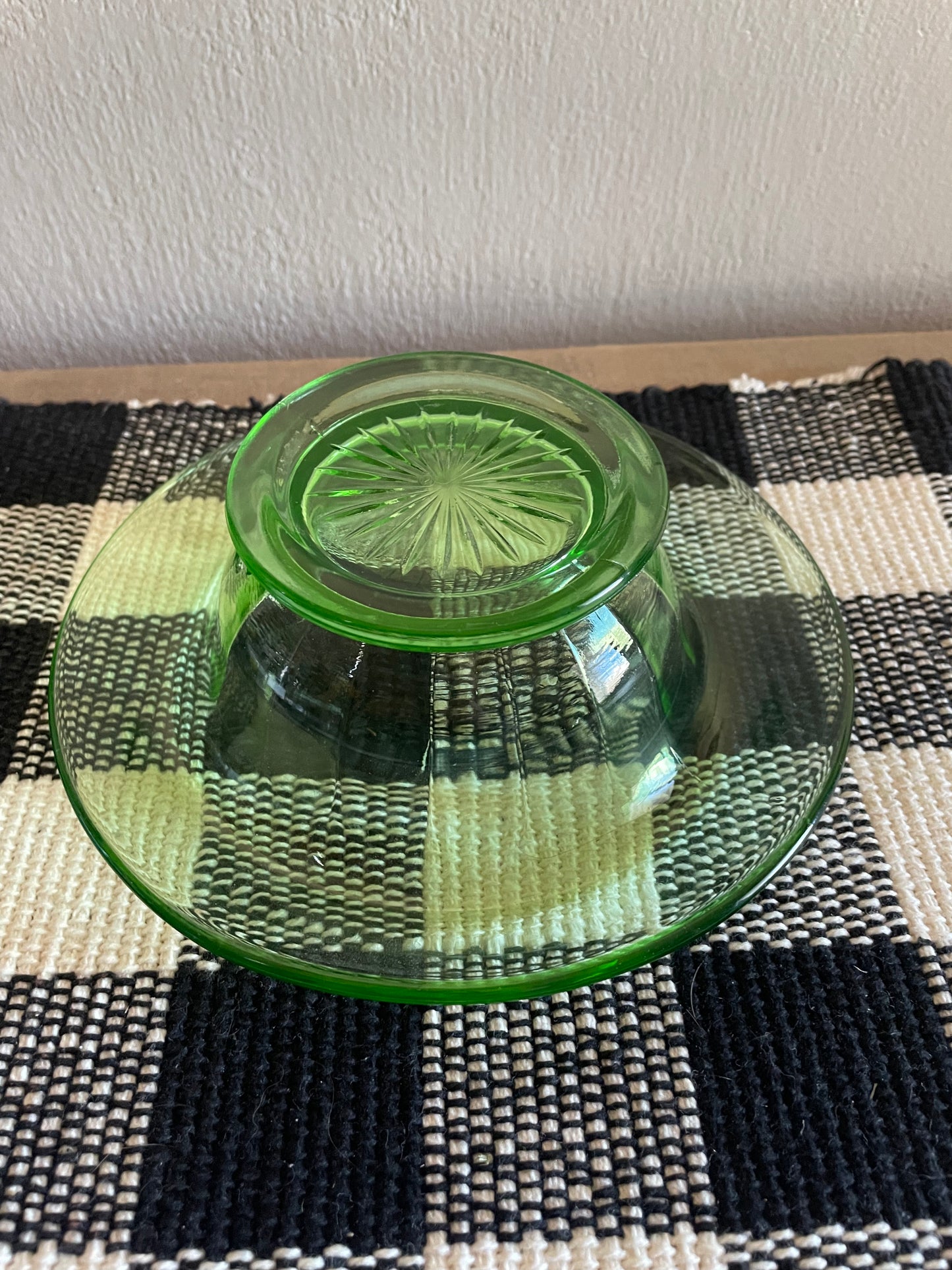 Uranium Glass Console Bowl