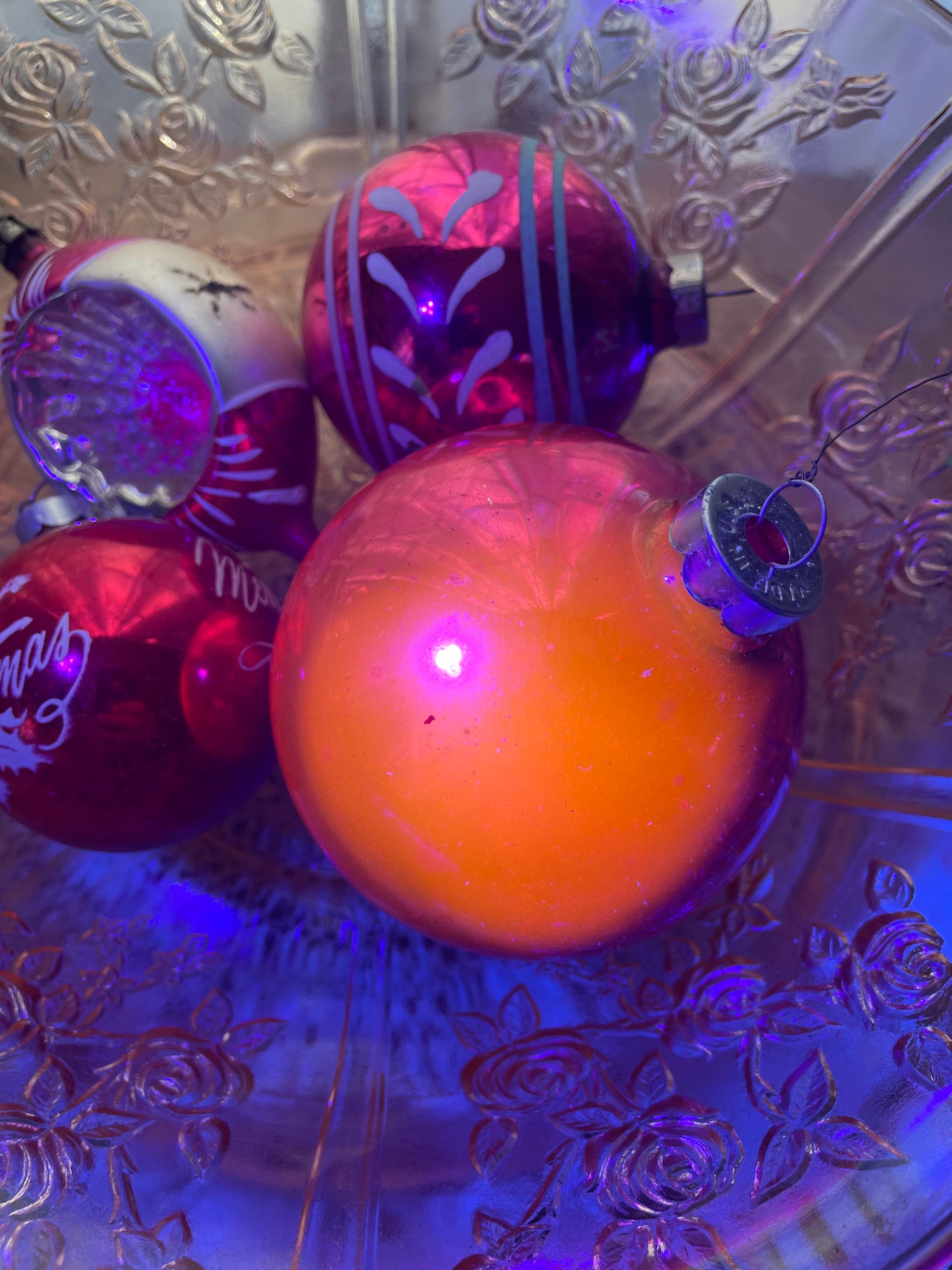 4 Mercury Glass Ornaments