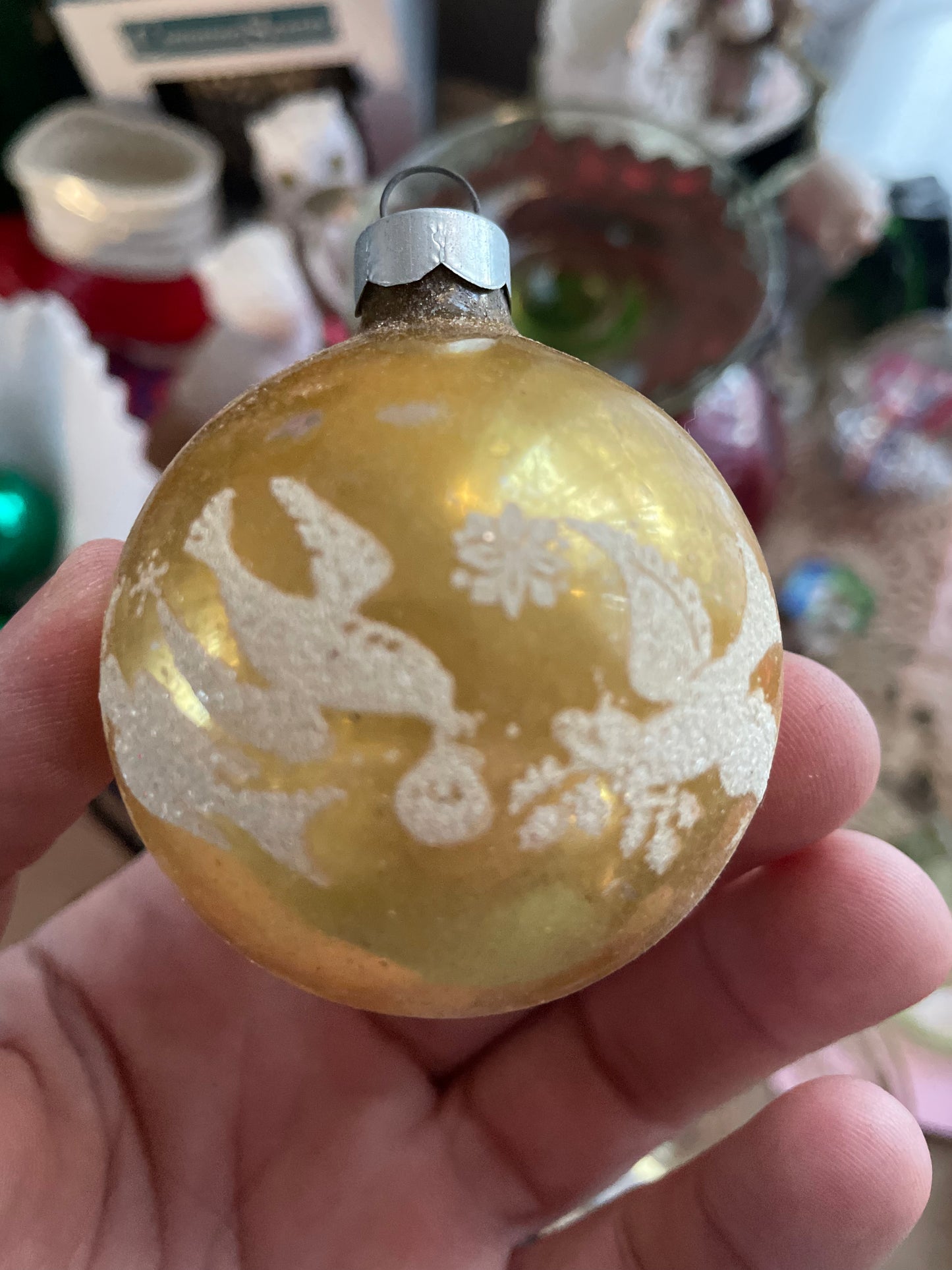 Mercury Glass Dove Ornament