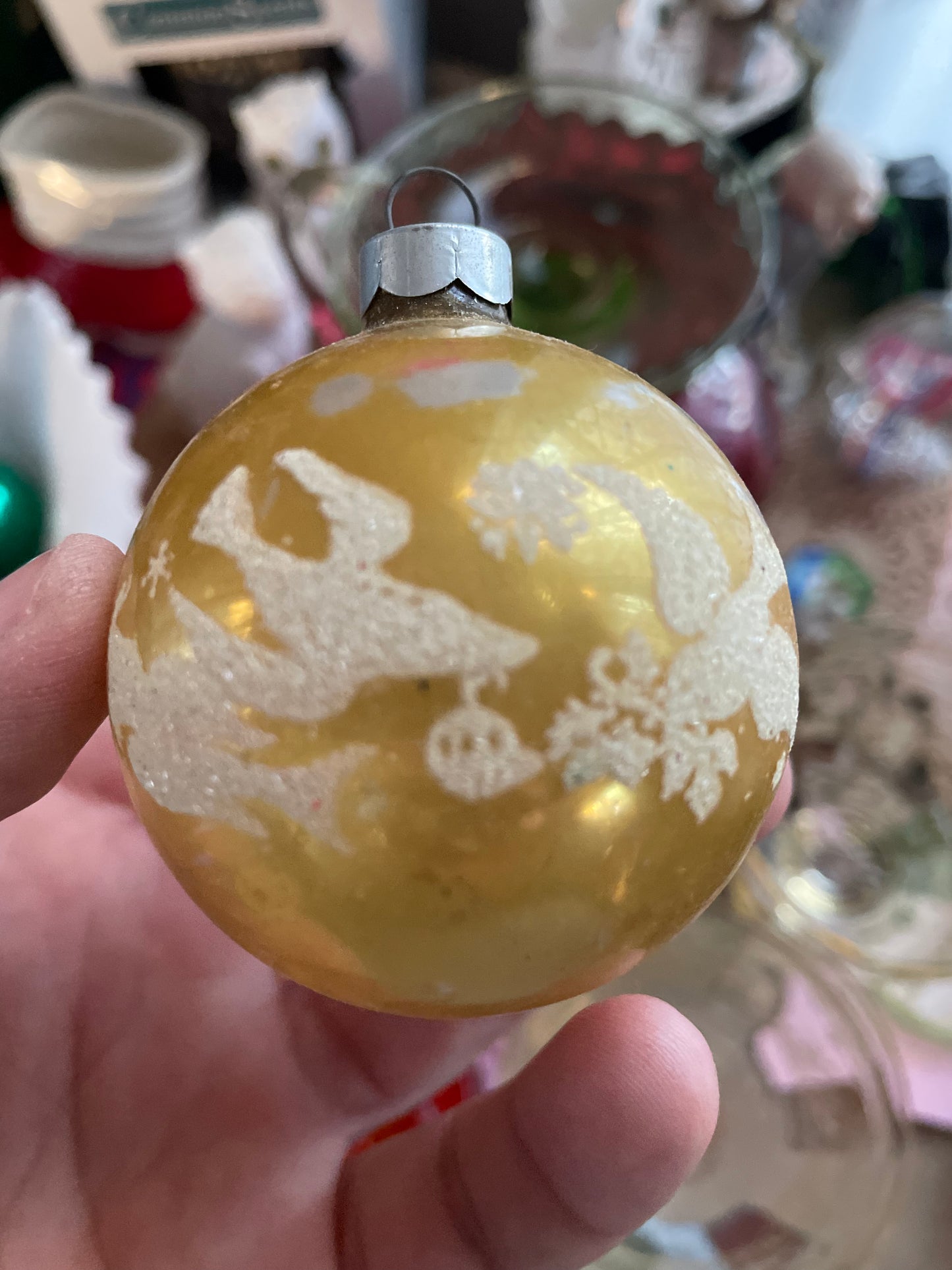 Mercury Glass Dove Ornament