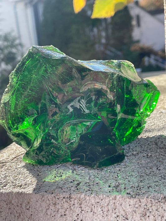 Green Slag Glass 5x3.5x3”