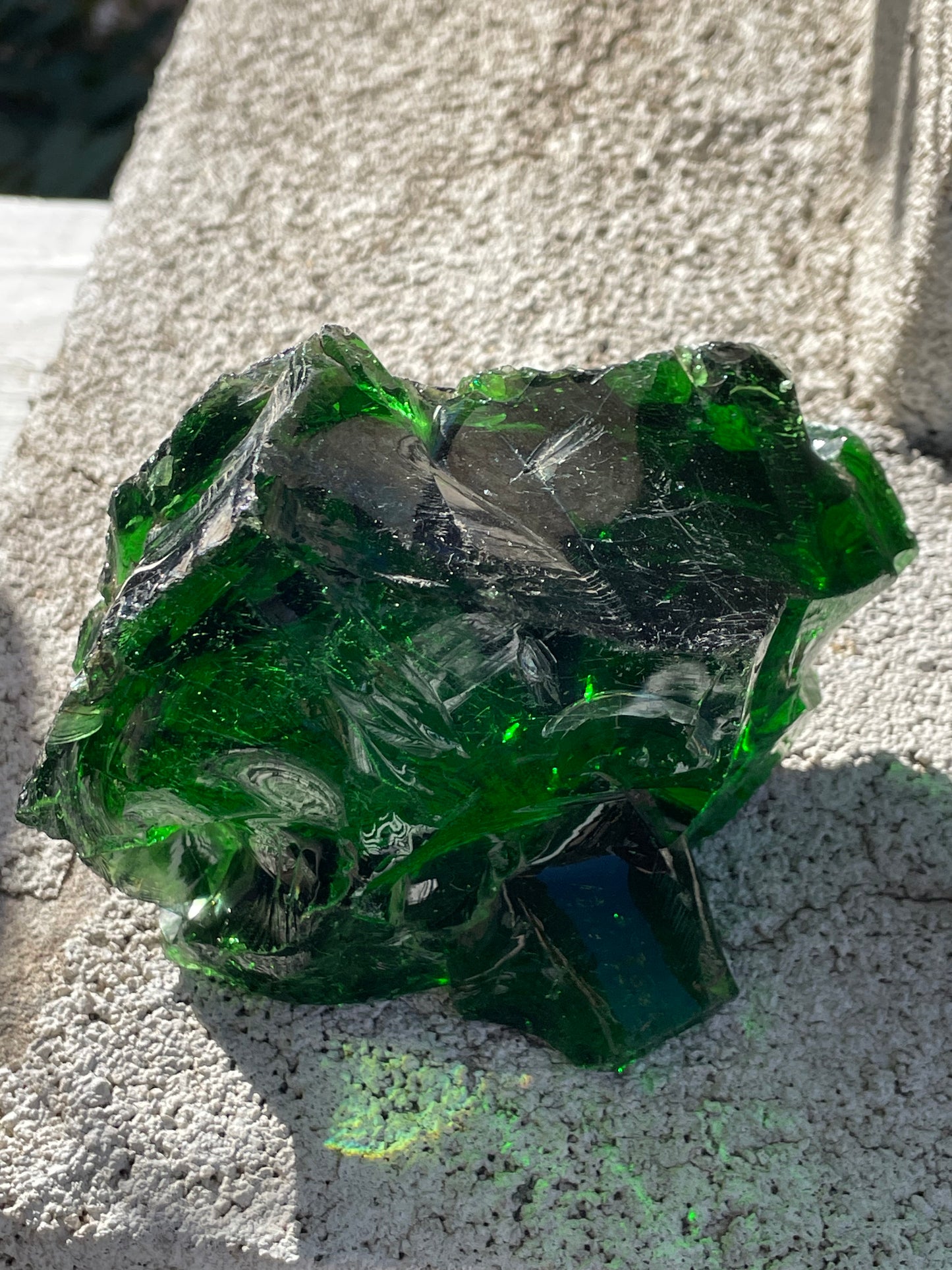 Green Slag Glass 5x3.5x3”