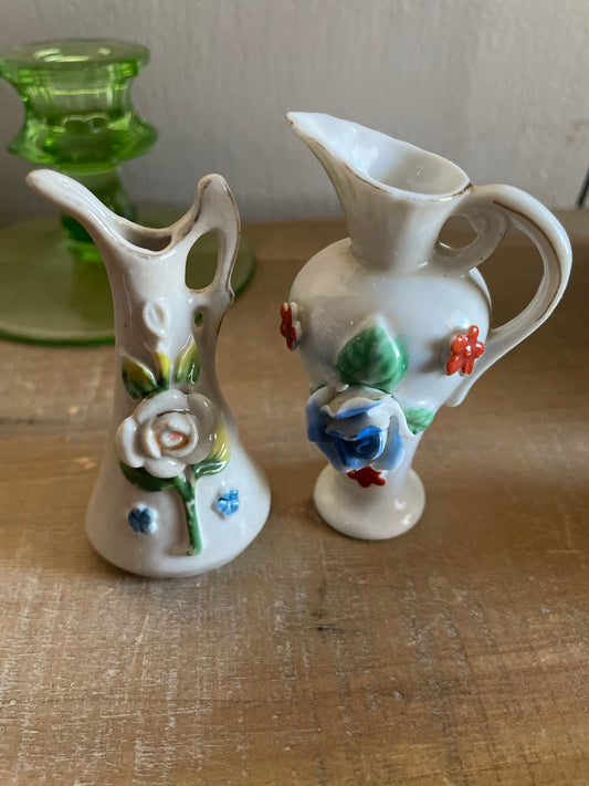 2 Mini Ceramic Pitchers