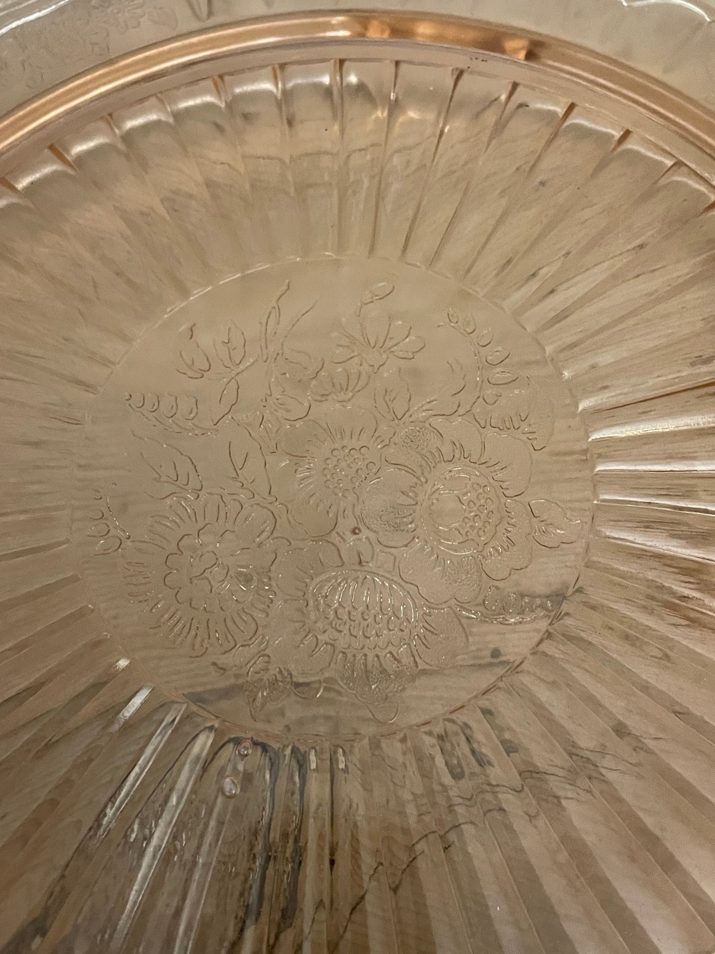 Pink Depression Glass Cake Plate