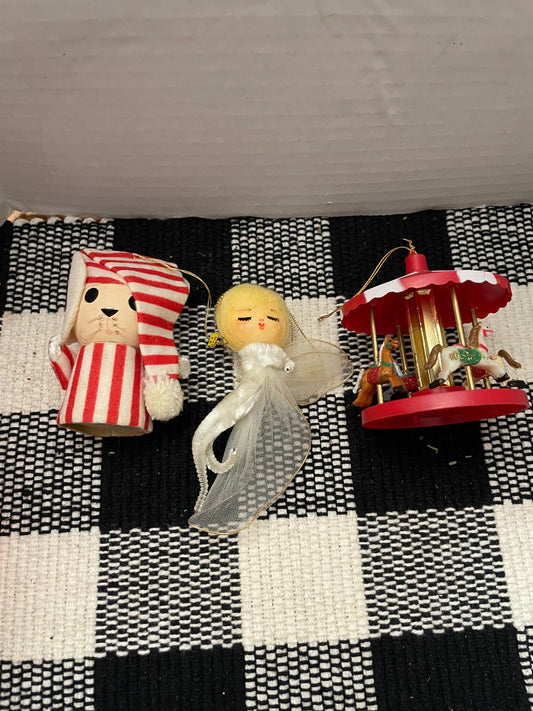 3 Vintage Christmas Ornaments