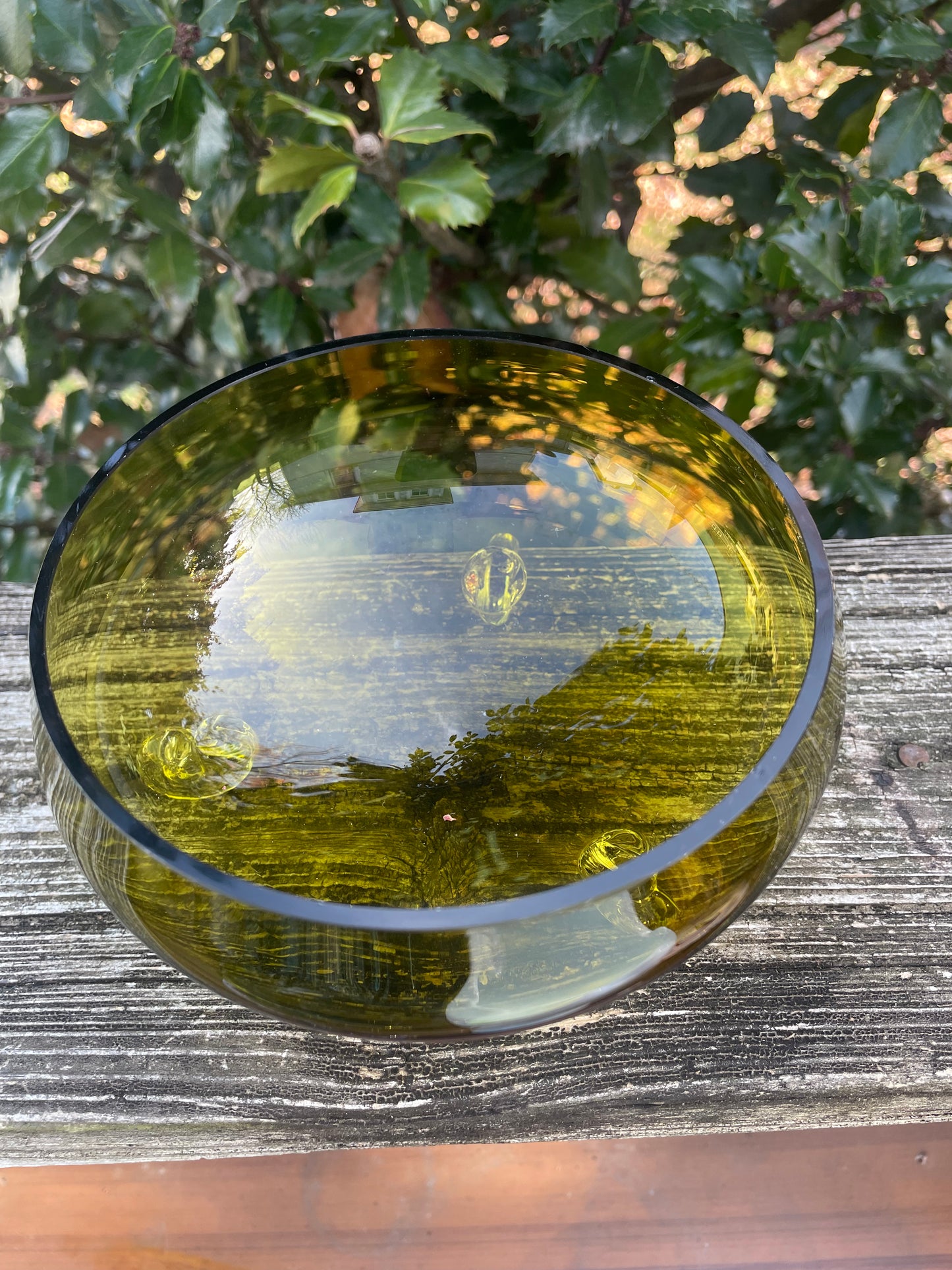 Footed Green Glass Candy Dish