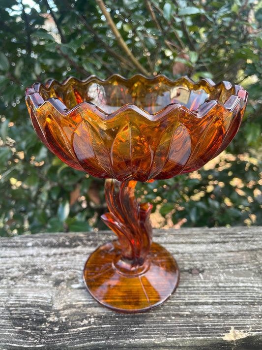 Indiana Glass Lotus Flower Compote