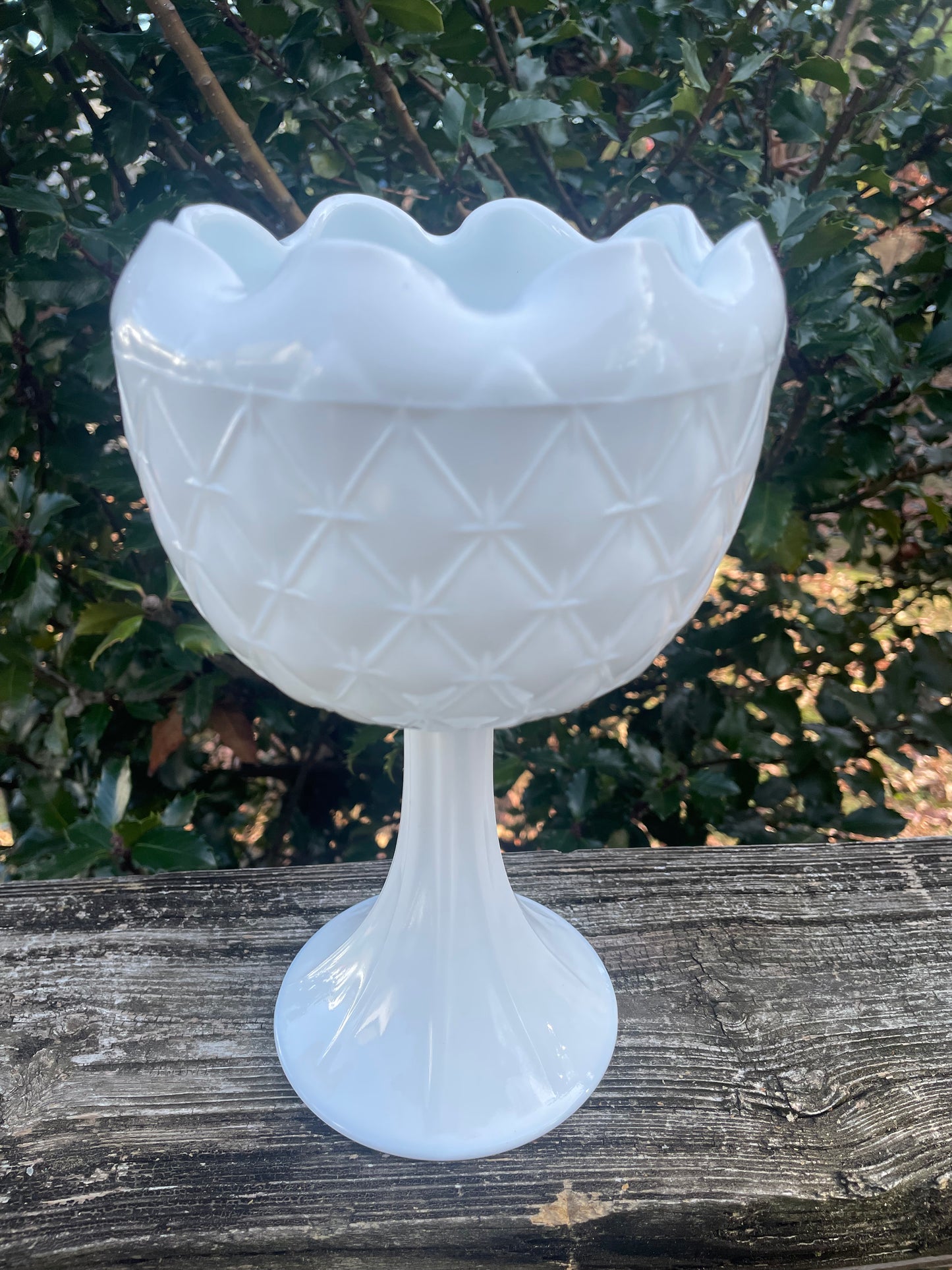 Milk Glass Footed Compote