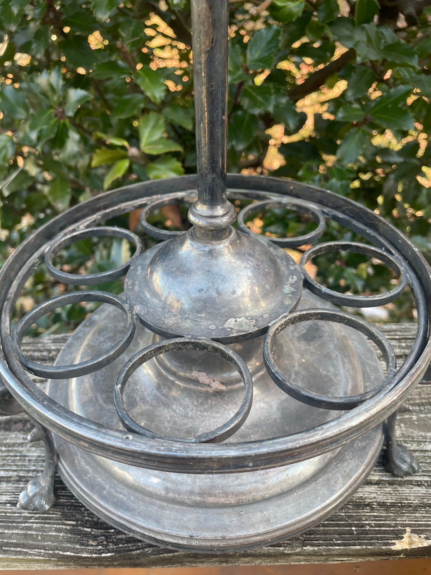 Vintage Metal Condiment Glass Holder