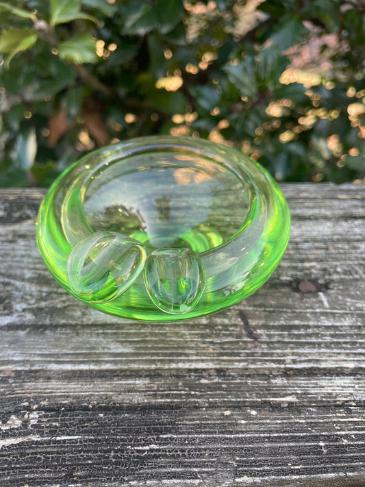 Green Glass Ashtray