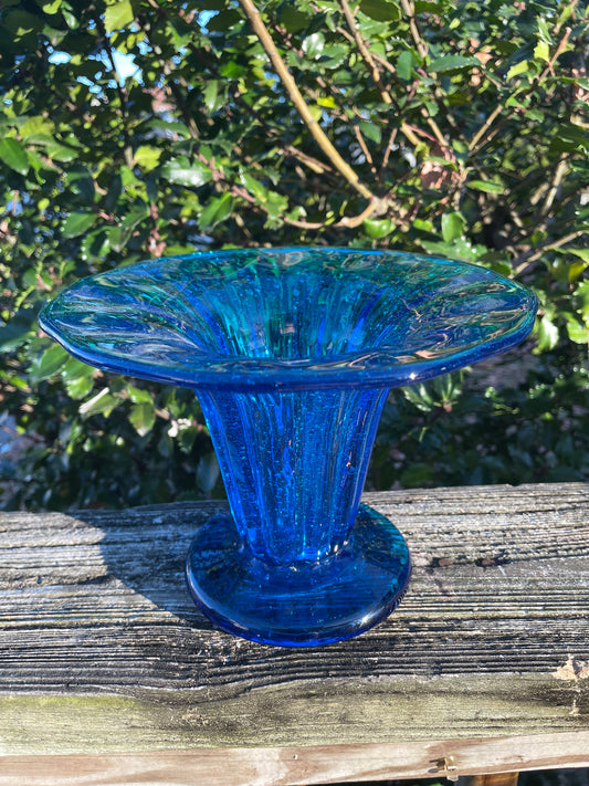 Consolidated Blue Glass Vase 5.75”