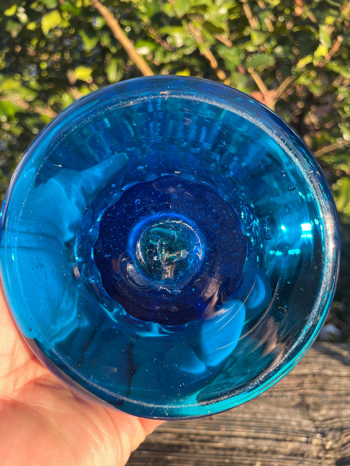 Consolidated Blue Glass Vase 5.75”