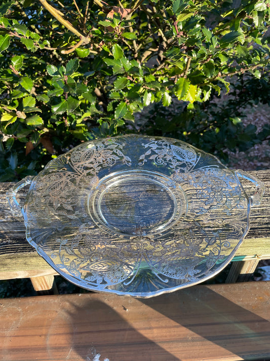 Silver Overlay Serving Platter 13”