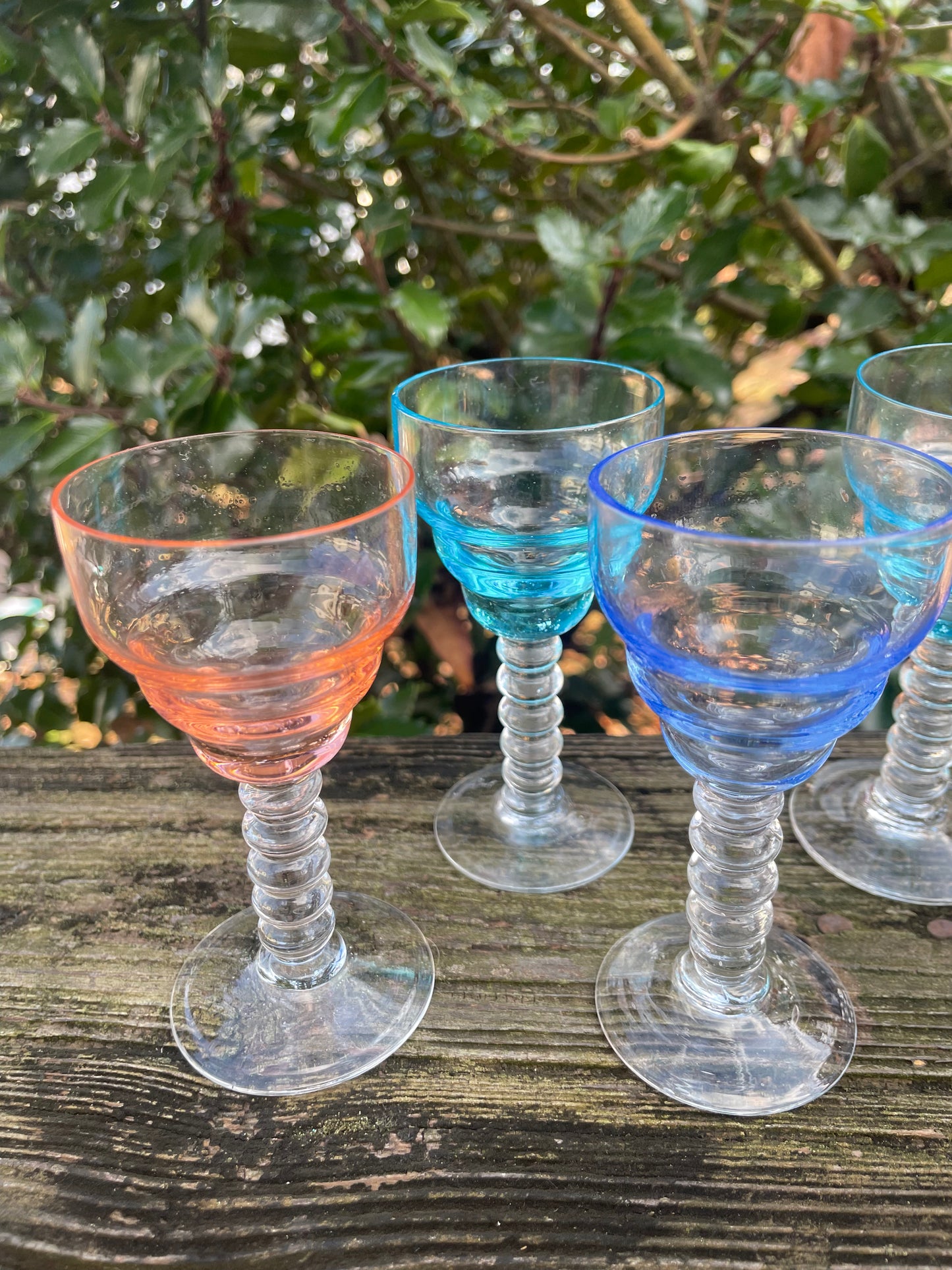 5 Vintage 4” Dessert Wine Glasses