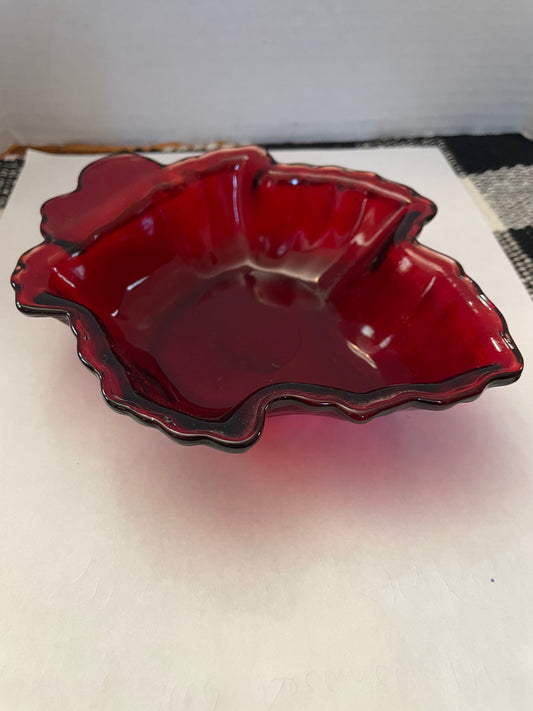 Glass Maple Leaf Trinket Dish