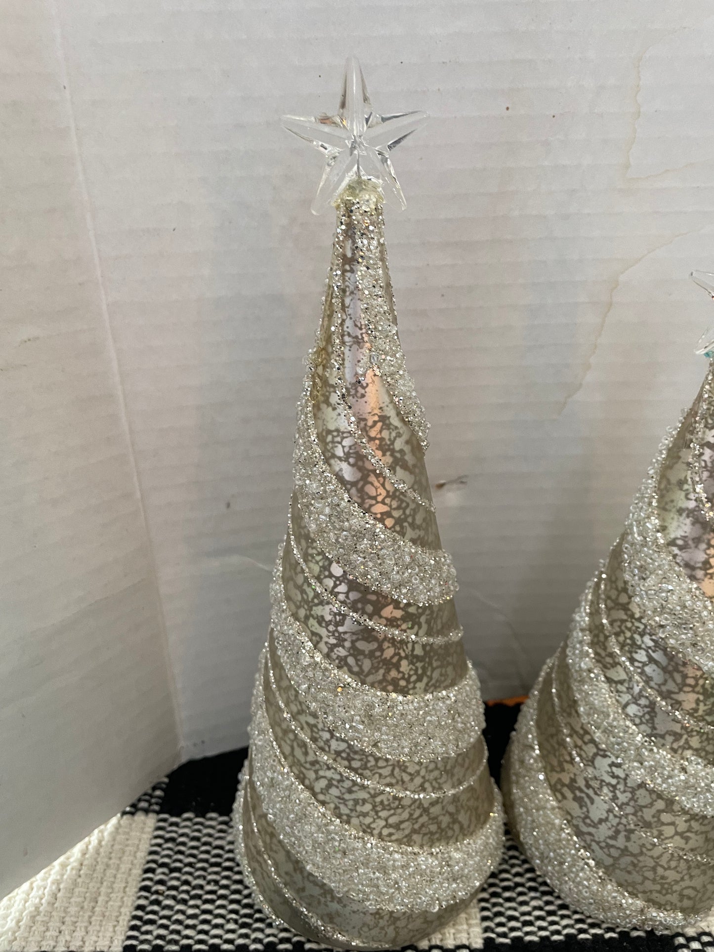 Set of 3 Glass Christmas Trees