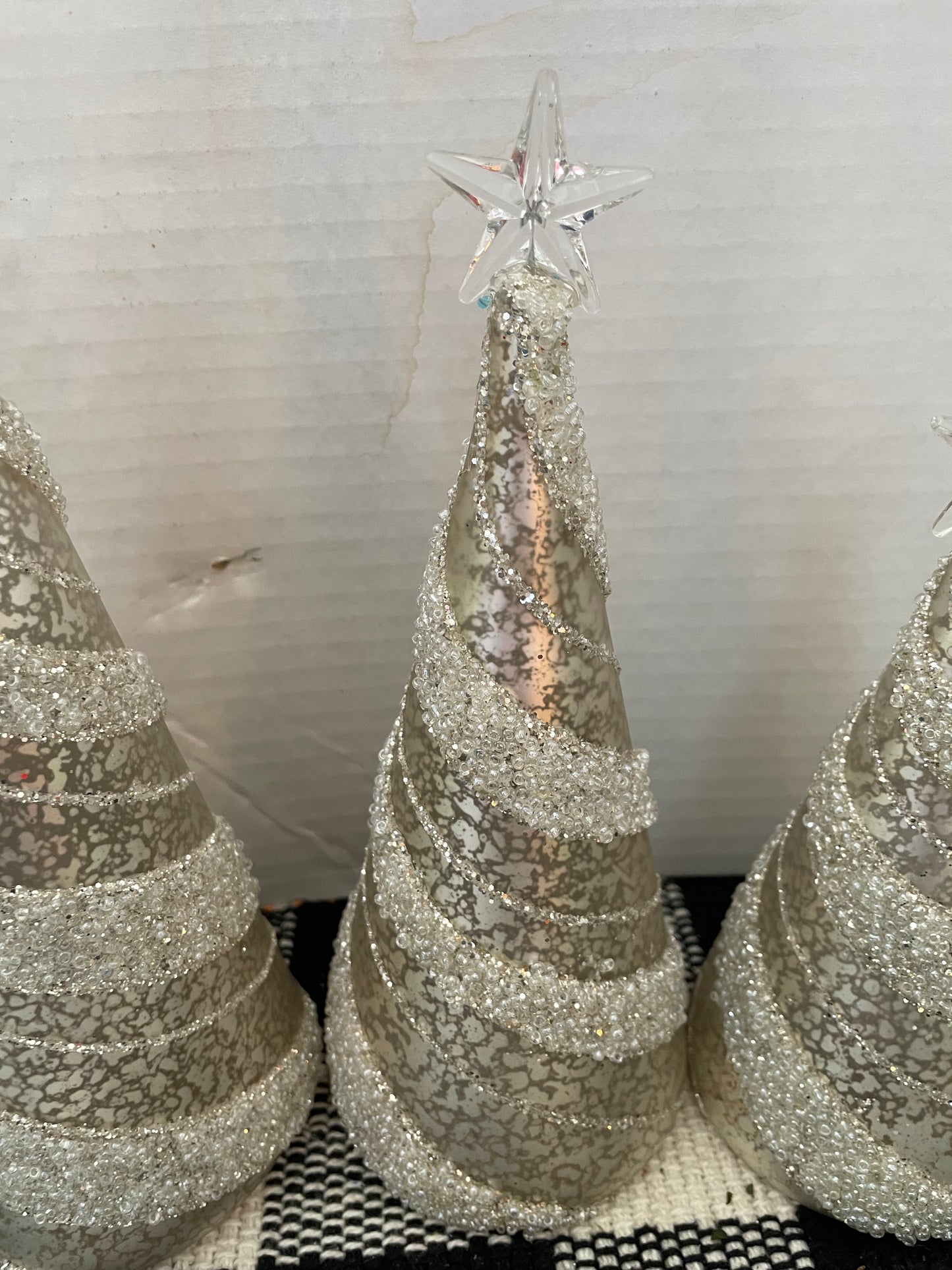 Set of 3 Glass Christmas Trees