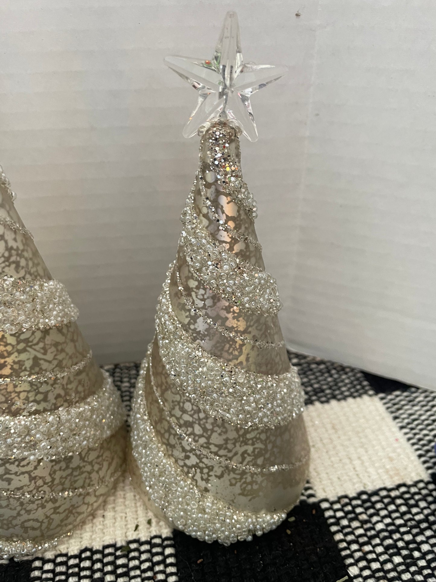 Set of 3 Glass Christmas Trees