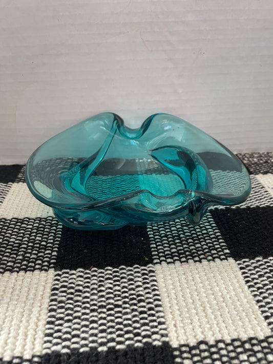 Viking Blue Glass Ashtray