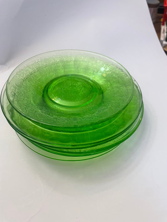 Mixed Lot of 6 Uranium Glass Plates