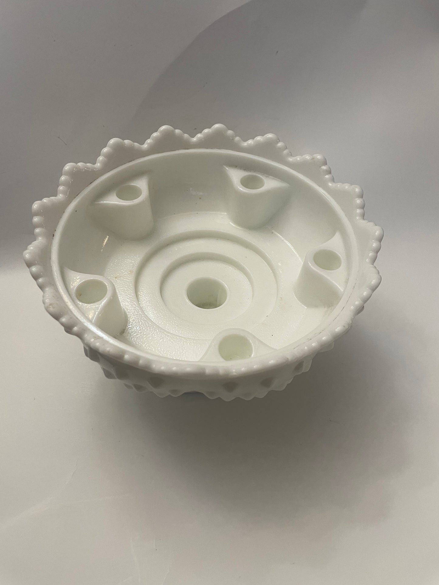 Fenton Hobnail Milk Glass Candle Holder/Candy Dish