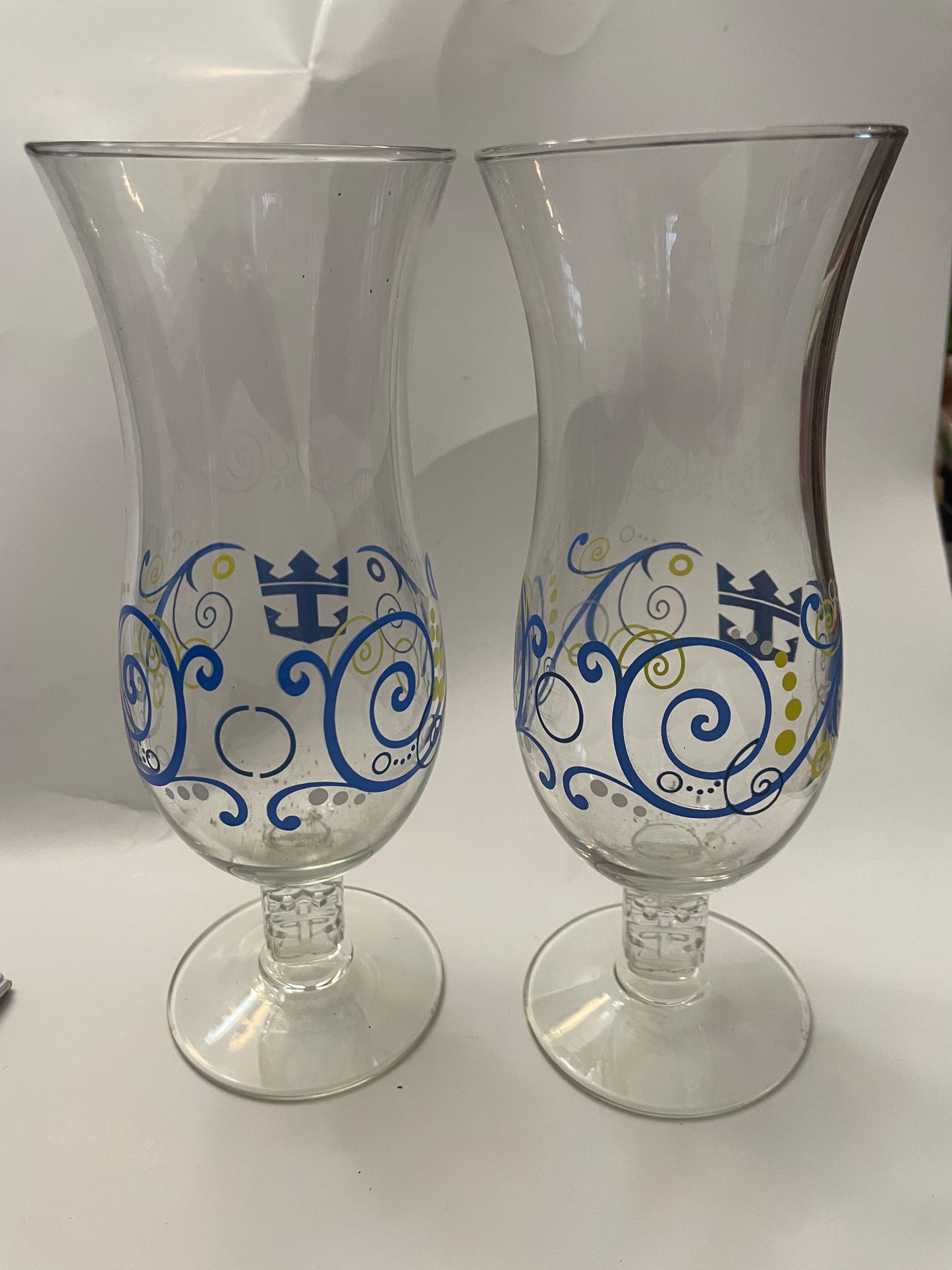 Set of 2 Royal Caribbean Hurricane Cocktail Glasses