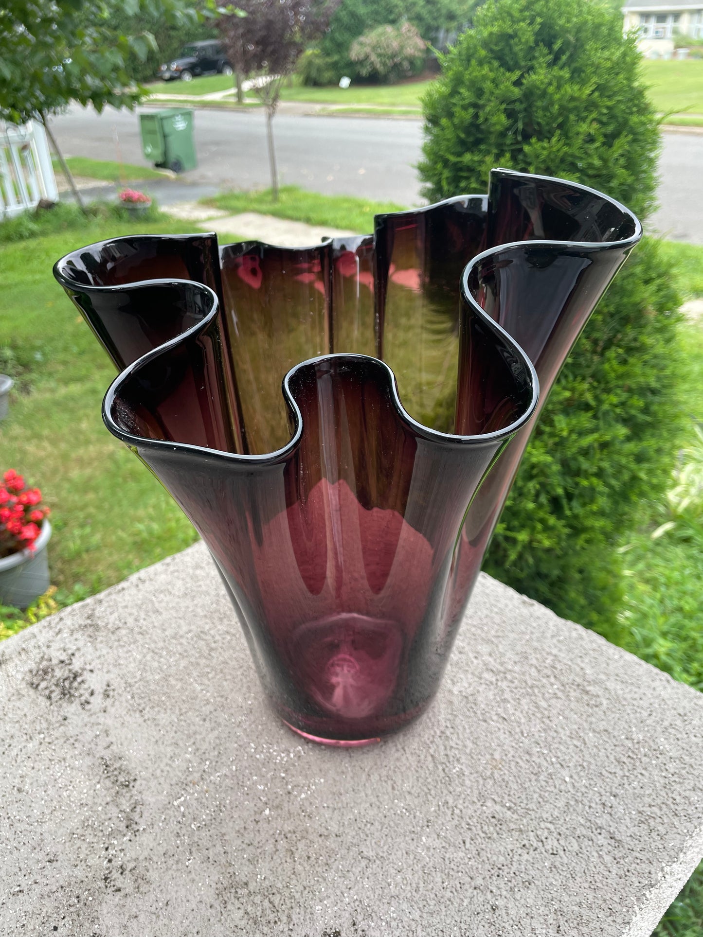 Royal Galleries 12.5” Amethyst Handkerchief Vase