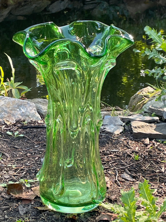 MCM Art Glass Vase 14.25”