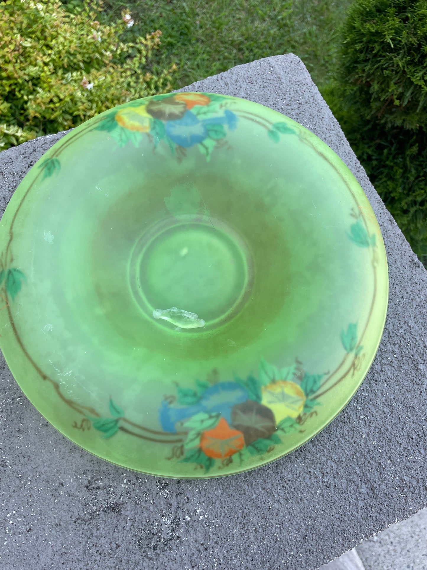 Tiffin Satin Uranium Art Deco Console Bowl