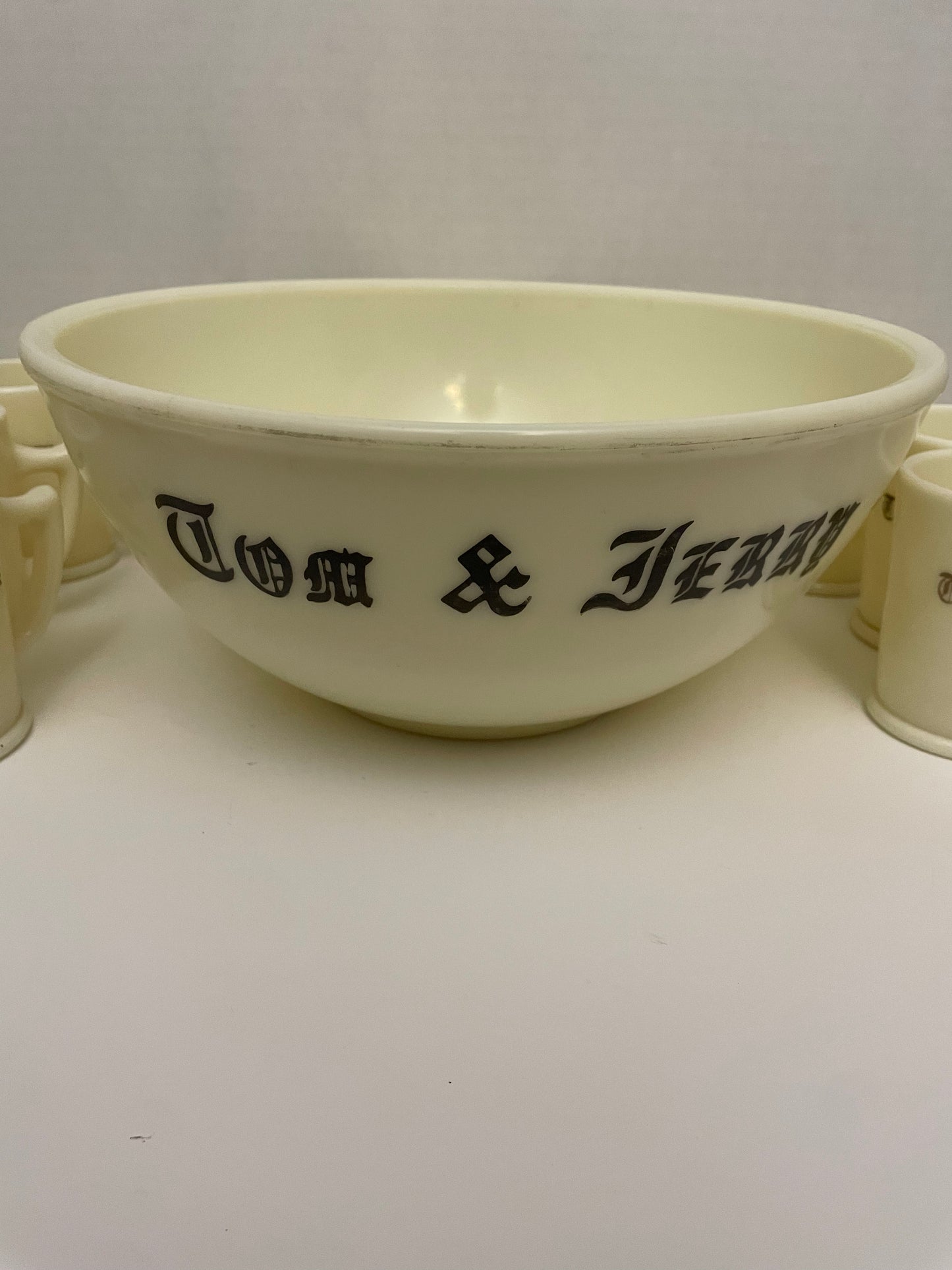 McKay “Tom & Jerry” Custard Punch Bowl & 6 Mugs