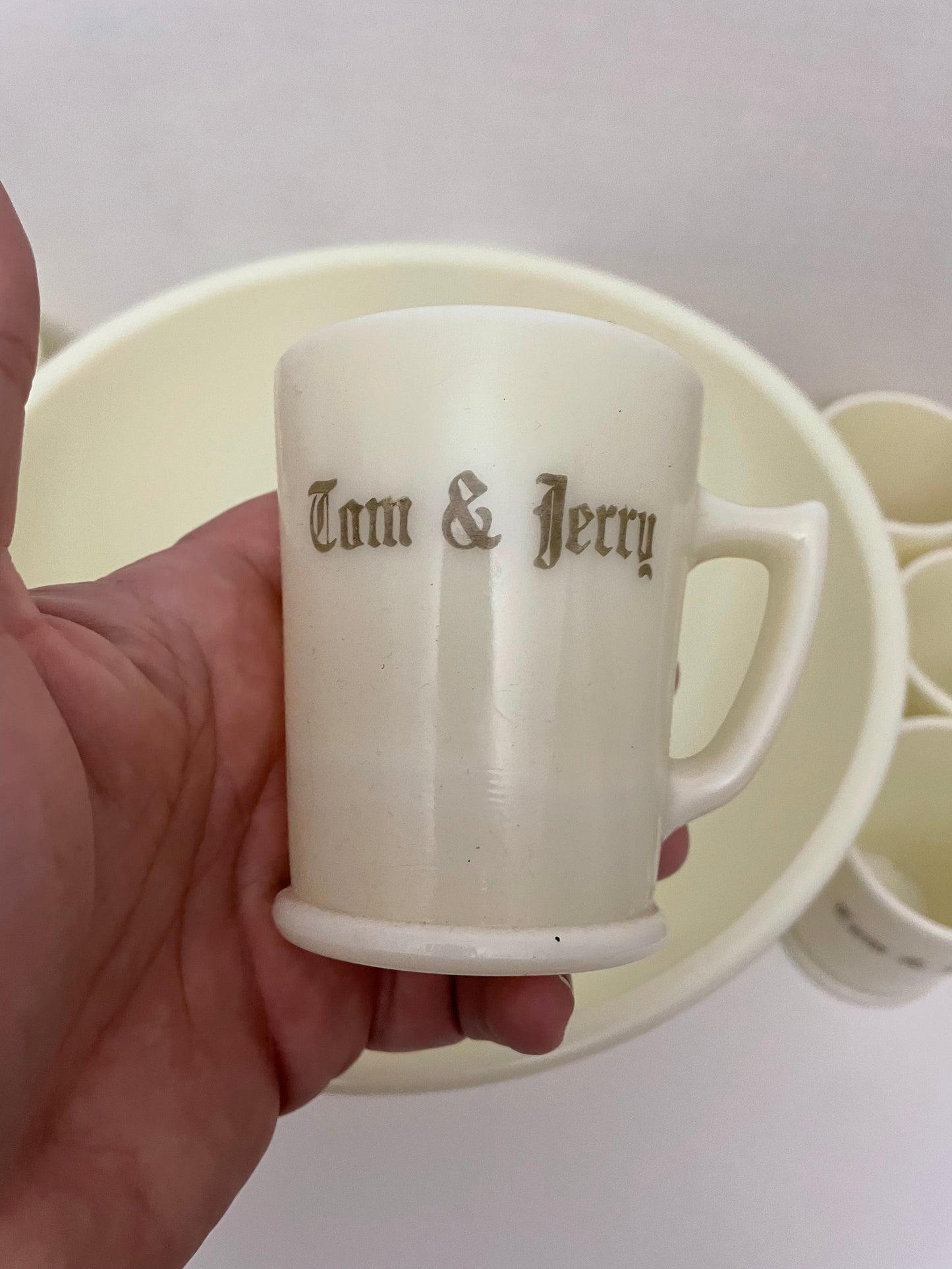 McKay “Tom & Jerry” Custard Punch Bowl & 6 Mugs