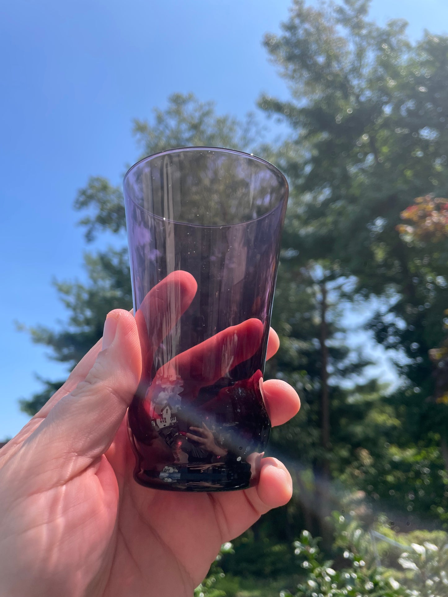 4 Hand Blown Amethyst 5” Glasses