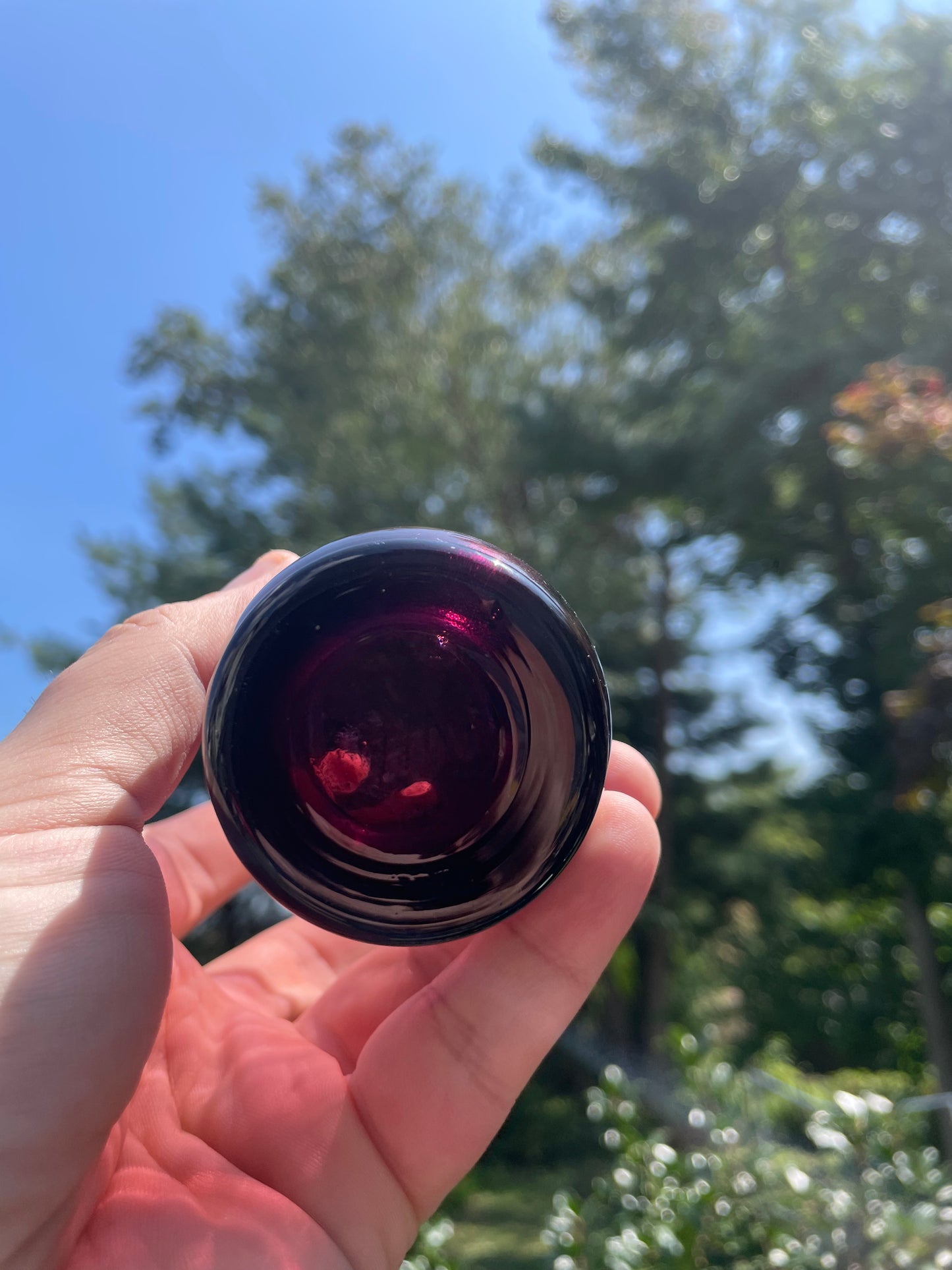 4 Hand Blown Amethyst 5” Glasses