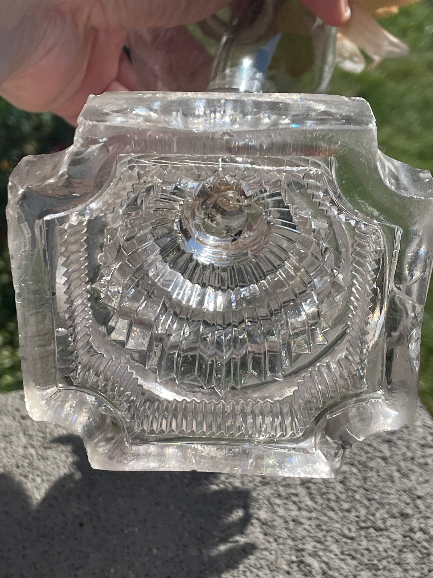 Hollywood Regency Etched Glass Oil Lamp/Vase