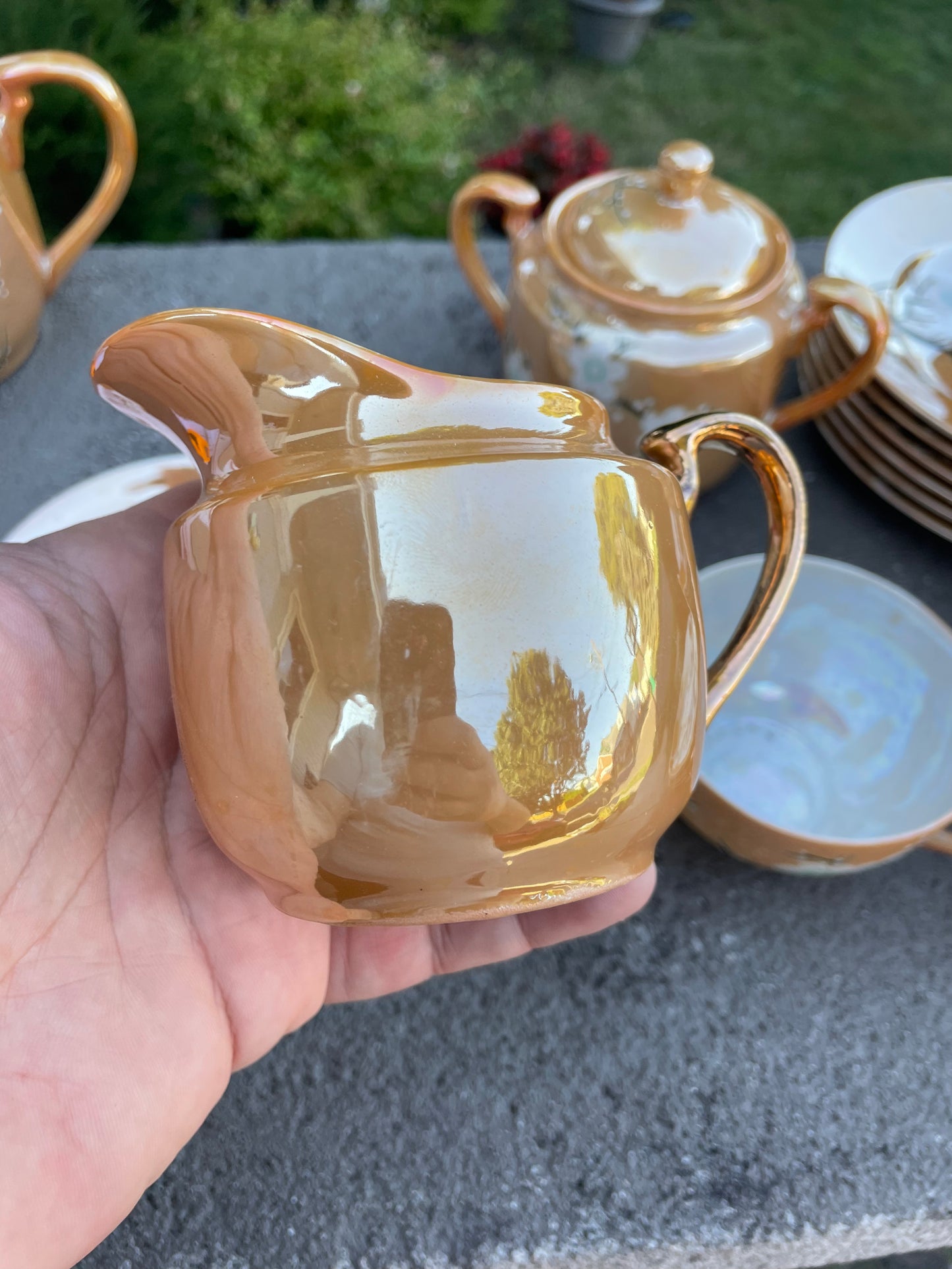 Lusterware Dogwood Tea Set