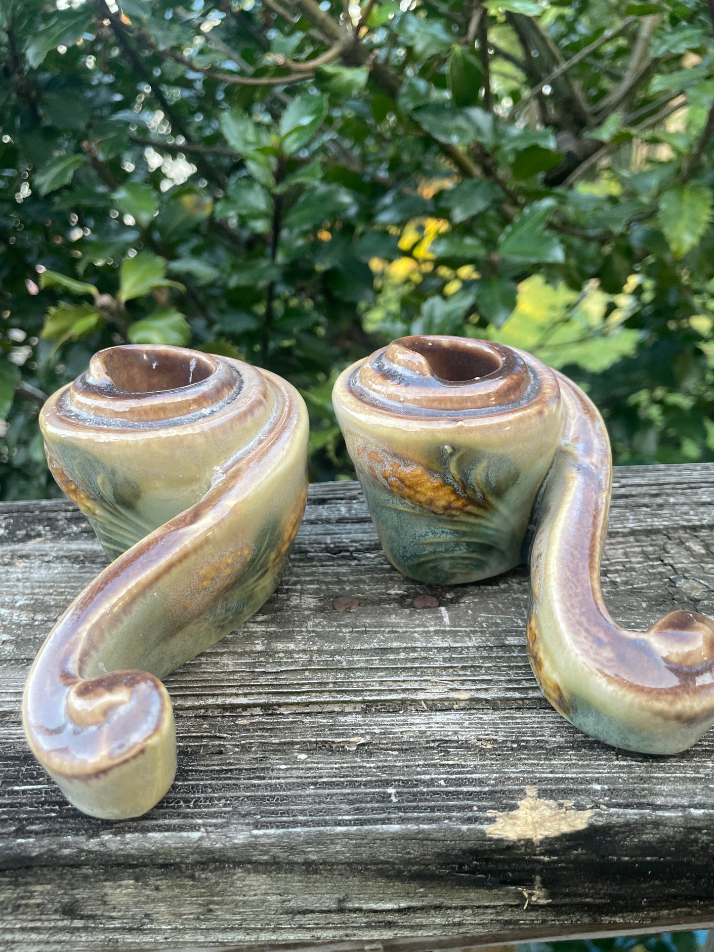 Hull Pottery Harvest Tapered Candle Holders