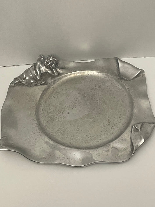 HR Pewter Cherub Plate