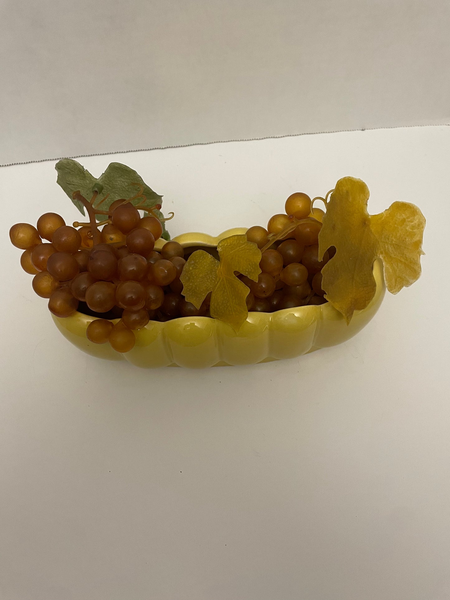 Norton Oval Planter with Vintage Plastic Grapes