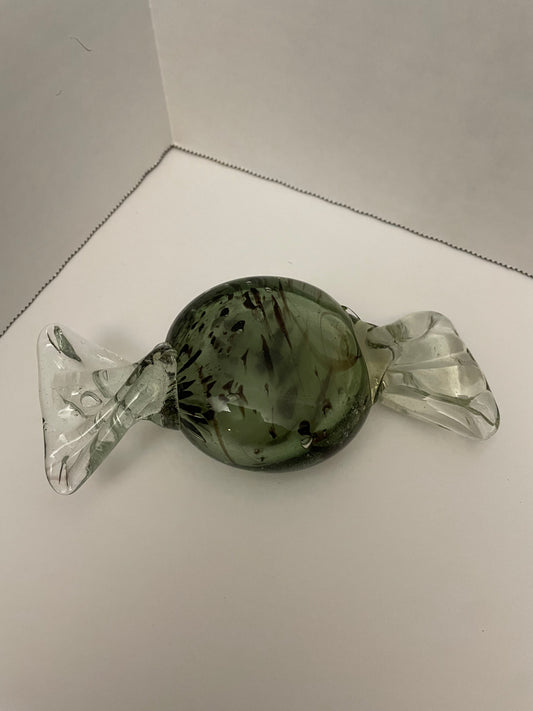 Hand Blown Glass Candy ~ 6” ~ Green Tint