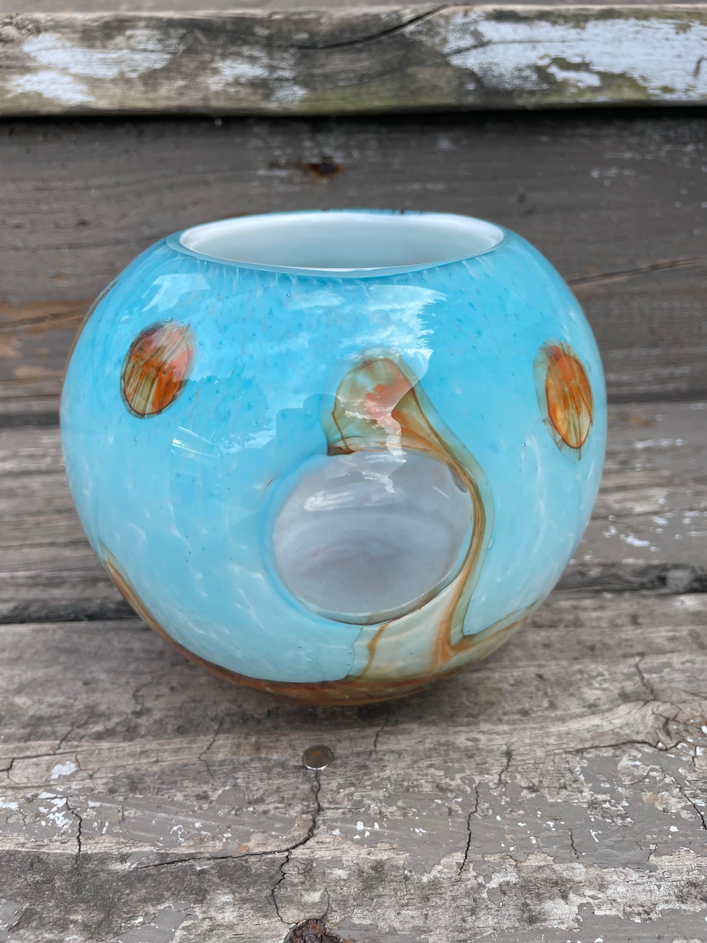 Window Marble Cased Glass Vase