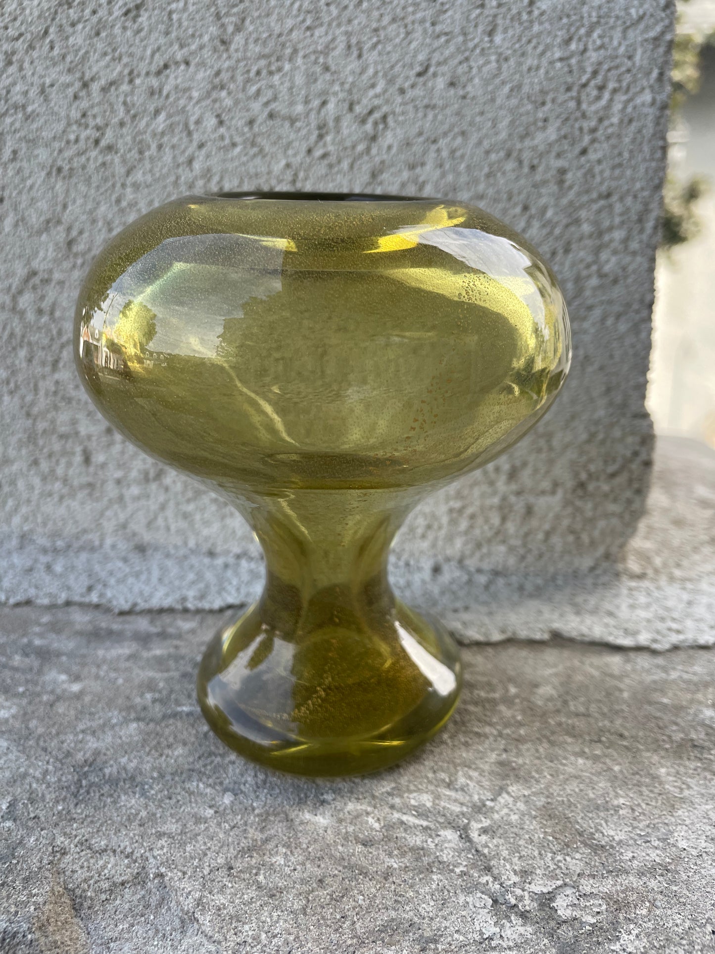 Murano Seguso Gold Aventurine Cased Glass Vase