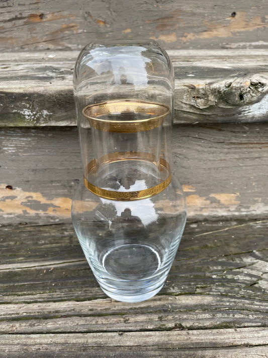 Vintage Clear Glass Tumble Up