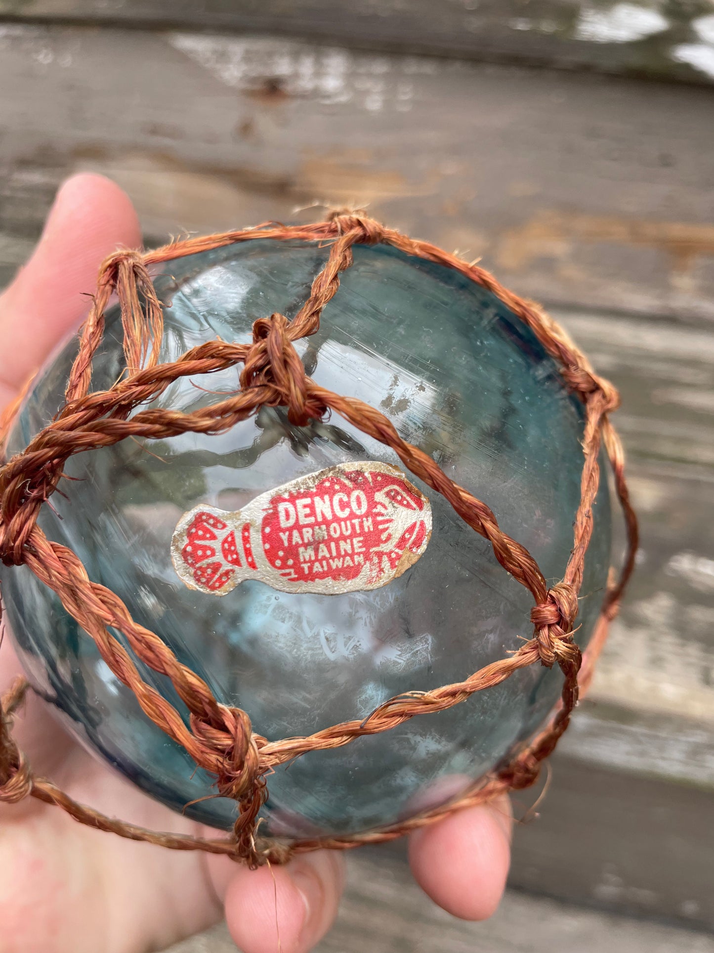 Denco 16” Round Glass Floating Fishing Bouy ~ Vintage