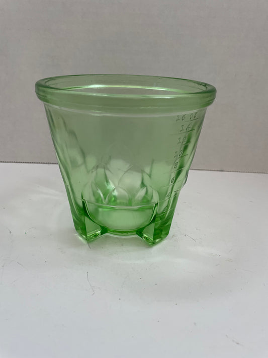 Deco Pattern Uranium Glass Measuring Cup