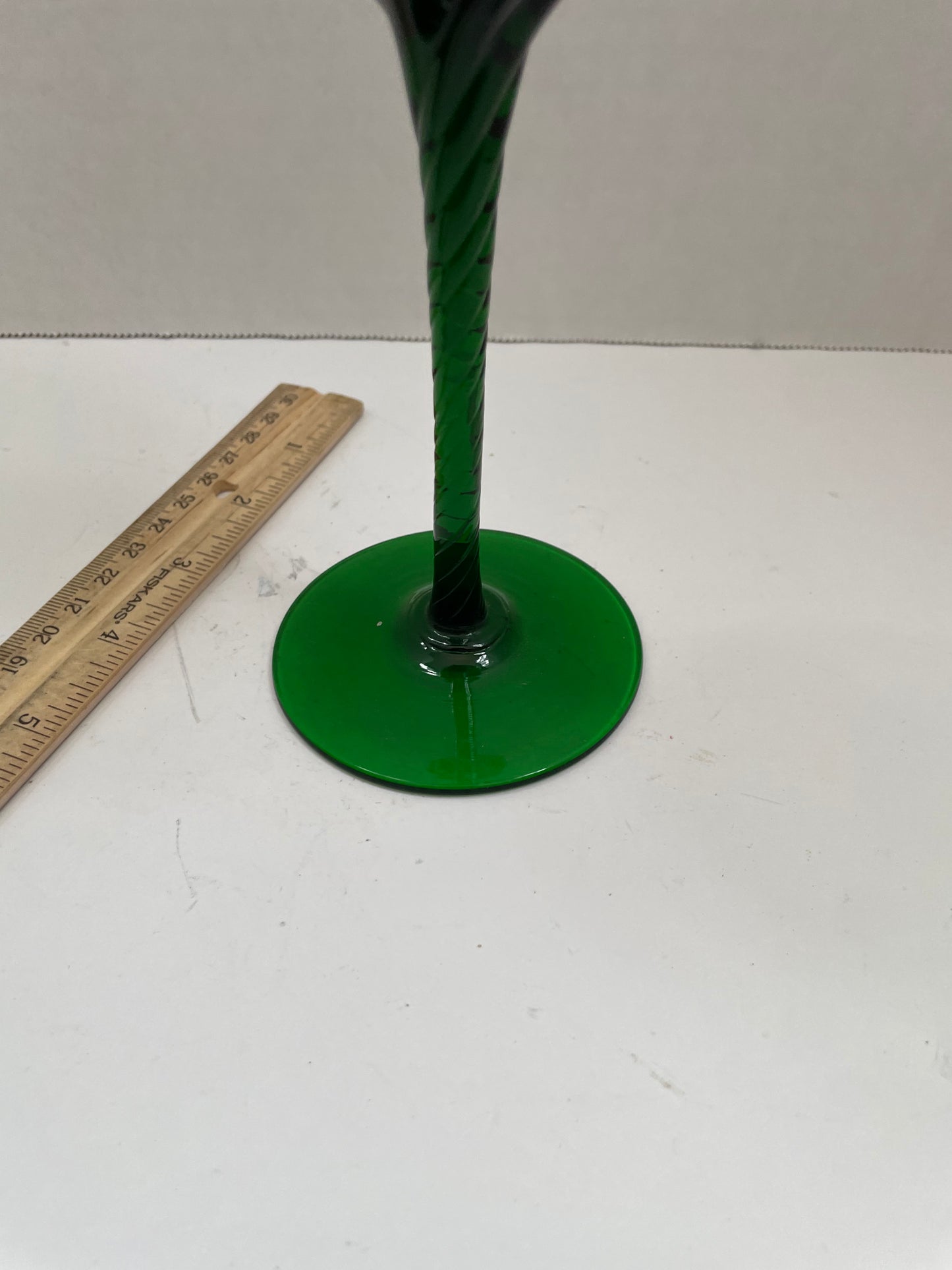 Empoli Emerald Green Glass Vase with Twisted Stem